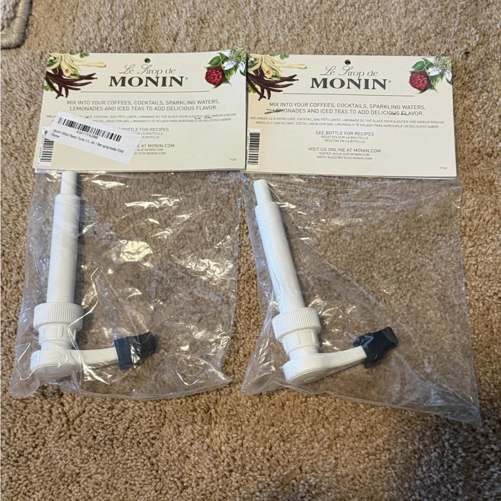 Monin Syrup Pumps for 1 Liter Bottles Set of 2 Missing Intake Tubes